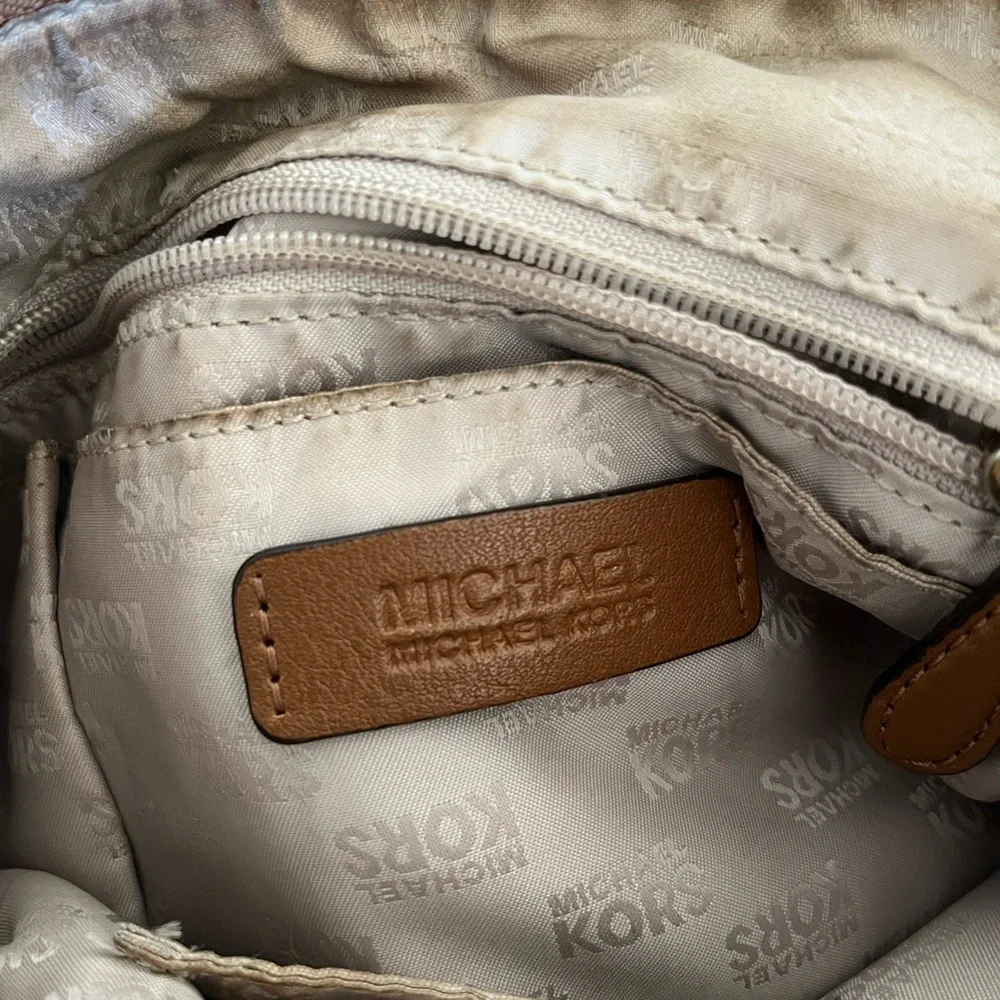 Michael Kors Tan Leather Shoulder Bag with Tassel - Picture 5 of 6